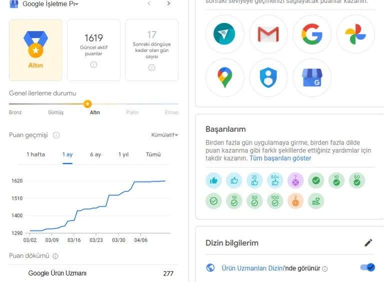 Google Altın Seviye Gönüllü Ürün Uzmanı olarak, Google ürünleri konusunda kullanıcılara topluluk kapsamında destek sağlıyorum. Murat Reklam Ajansı Group ile işletmelerin dijital görünürlüğünü artırmaya yönelik profesyonel çözümler sunuyoruz.