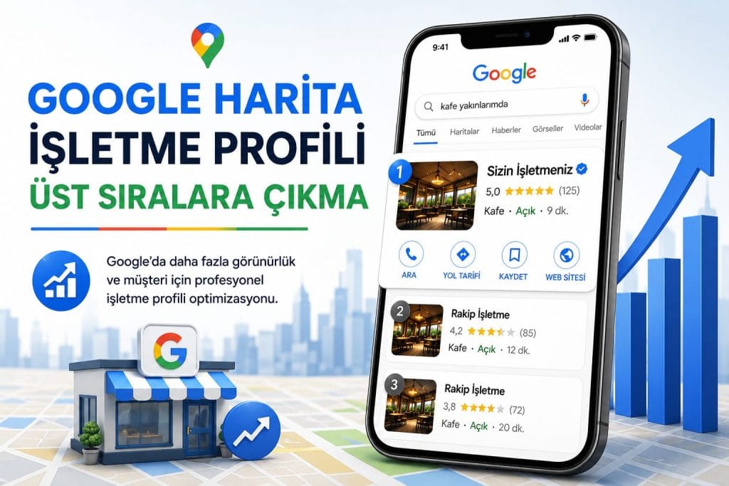 Google Harita İşletme Profili üst sıralara çıkma çalışması